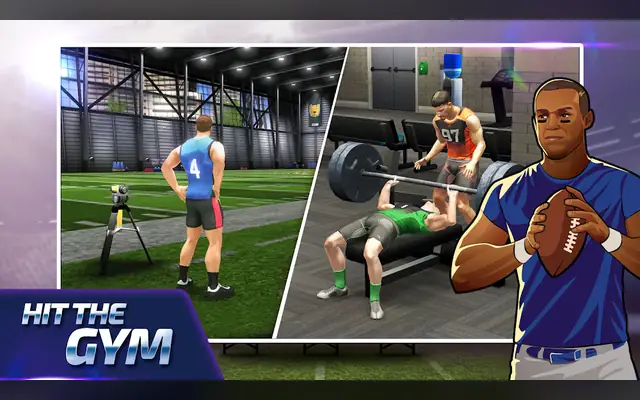 Sessão de treino de força em All Star Quarterback 25