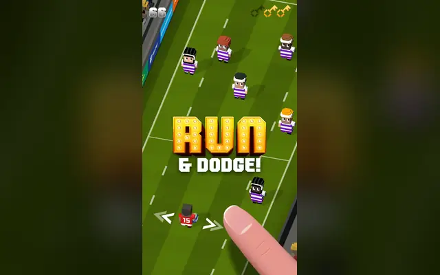 Corrida com finta em Blocky Rugby