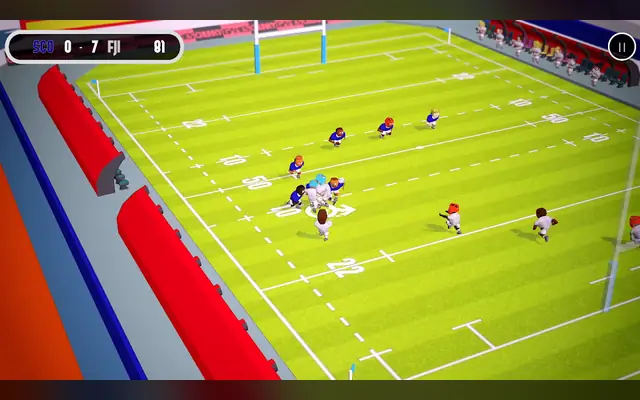 Campo de râguebi de sete visto de cima em MINI Rugby