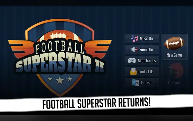 Ecrã de abertura de Football Superstar 2 na edição norte-americana